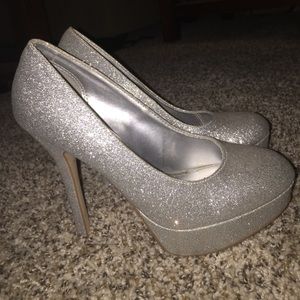 Brash Silver Glitter Stiletto